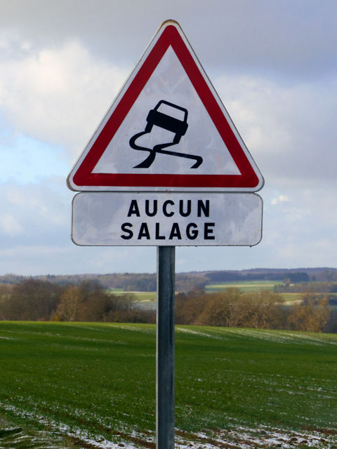 Panneau aucun salage - Signalisation routière