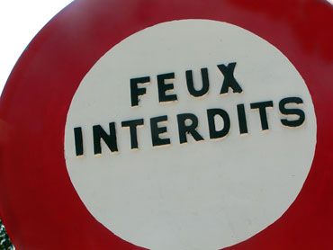 Panneau feux interdits