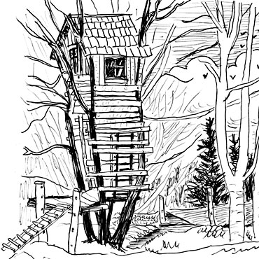 cabane dans les arbres dessin gratuit