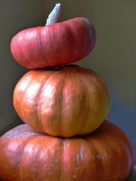 3 citrouilles empilées