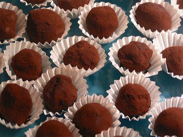 truffes en chocolat prise de vue culinaire