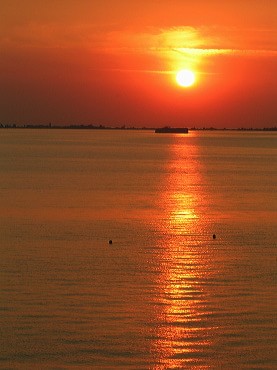 Coucher de soleil sur la mer