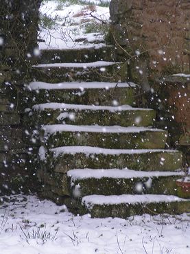 photo gratuite escalier sous la neige