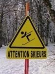 panneau triangulaire attention skieurs