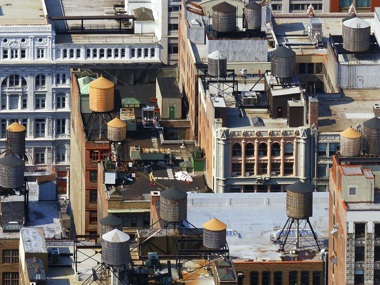 Quinze water towers, les réservoirs d'eau à NYC