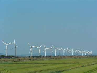 Rangée d'éoliennes